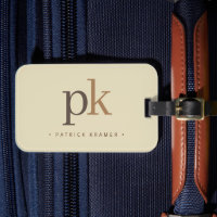 Monogramme minimaliste en kaki clair à deux tons
