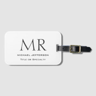 Étiquette À Bagage Monogramme minimaliste uni moderne tendance