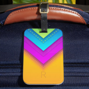 Étiquette À Bagage Monogramme moderne Boho géométrique chic
