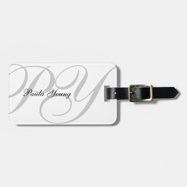 Étiquette À Bagage Monogramme moderne fait sur commande 2 (Devant horizontal)