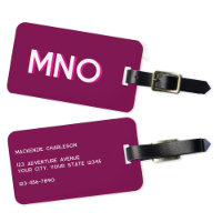 Monogramme moderne Premier rose foncé Bourgogne