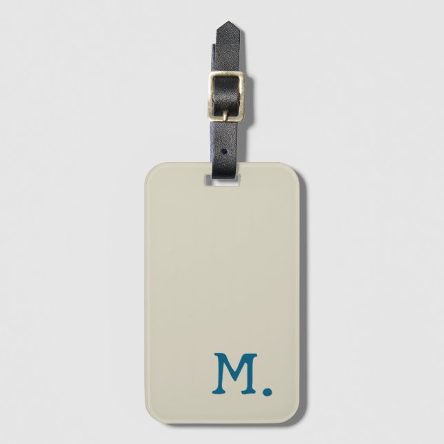 Étiquette À Bagage Monogramme moderne Remplacer initial Ajouter le vô (Devant Vertical)