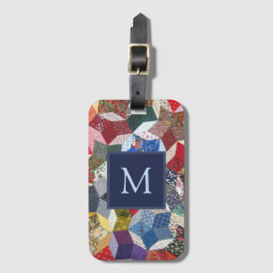 Étiquette À Bagage Monogramme Motif des étoiles de Patchwork de décou