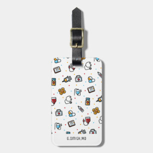 Étiquette À Bagage Monogramme. Motif Médicale. Pour les médecins et l