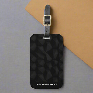 Étiquette À Bagage Monogramme Motif noir Texture Masculine Classy