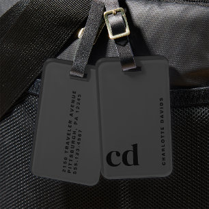 Étiquette À Bagage Monogramme noir