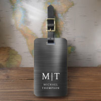 Monogramme Noir brossé métal élégant