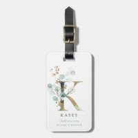 Monogramme Nom initial Botanique Chic Gold Letter