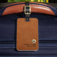 Monogramme or en cuir simple