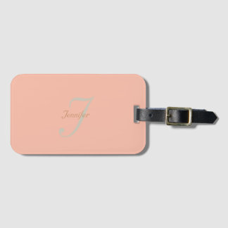 Étiquette À Bagage Monogramme pastel élégant et simple
