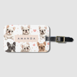 Étiquette À Bagage Monogramme Personalized Adorable French Bulldog