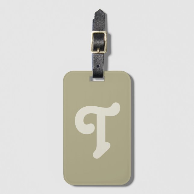 Étiquette À Bagage Monogramme personnalisé - Gras initial (Devant Vertical)