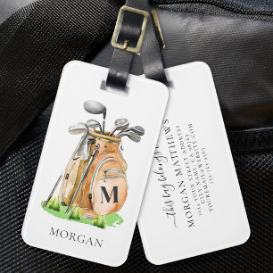 Étiquette À Bagage Monogramme personnalisé pour sac de golf