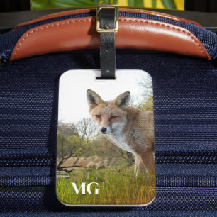 Étiquette À Bagage Monogramme Renard Rouge Faune et Nature
