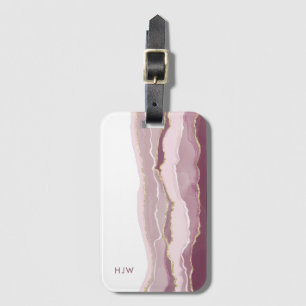 Étiquette À Bagage Monogramme rose