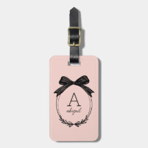 Monogramme rose noir initial moderne