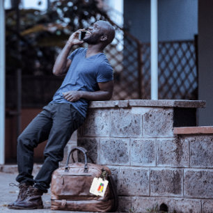 Étiquette À Bagage Monogramme rouge jaune pourpre vert initial A