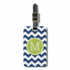 Monogramme simple Motif Chevron - Chaux de marine
