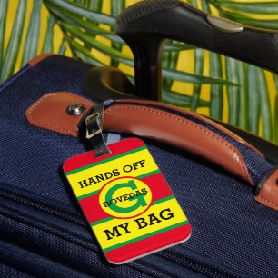 Étiquette À Bagage Monogramme Touche Pas À Mon Sac Texte sur Rouge Ja