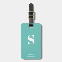 Monogramme vert Mint Turquoise Élégante Machine à