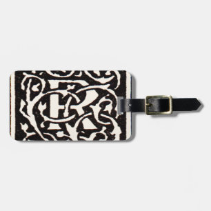 Étiquette À Bagage Monogramme vintage R Art Nouveau