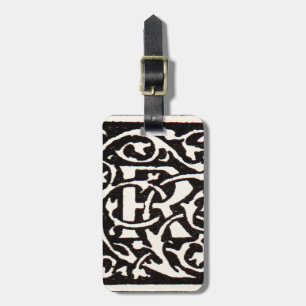 Étiquette À Bagage Monogramme vintage R Art Nouveau