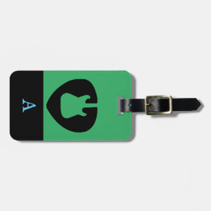 Étiquette À Bagage Monogramme Voyage Musique basse électrique Guitare