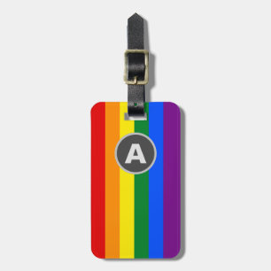 Étiquette À Bagage Monogrammed LGBTQ Arc-en-ciel Porte-drapeau