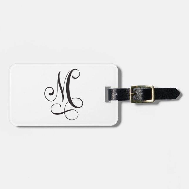 Étiquette À Bagage Monogrammes (Devant horizontal)