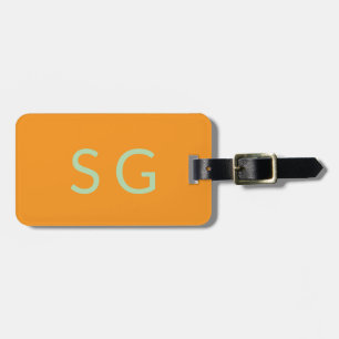 Étiquette À Bagage Monogrammes Citrouille Orange Green Fall Cadeau Fa