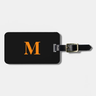 Étiquette À Bagage Monogrammes Nom Orange Noir Noël Cadeau de Noël