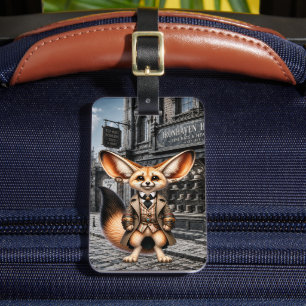 Étiquette À Bagage Monsieur le renard fennec Steampunk chez le chapel