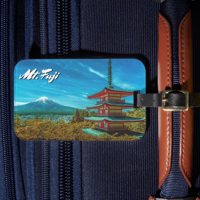 Étiquette À Bagage Mont Fuji, Japon (Insitu Rectoal 4)
