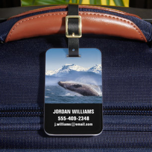 Étiquette À Bagage Montagnes   Baleines en route Glacier Bay, Alaska