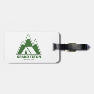 Étiquette À Bagage Montagnes du camping du parc national de Grand Tet