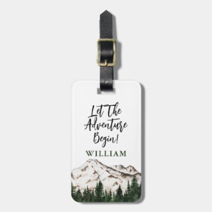 Étiquette À Bagage Montagnes Rustiques Personnalisées