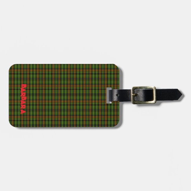 Étiquette À Bagage Montre personnalisée Tartan Plaid Classique Bleu (Devant horizontal)