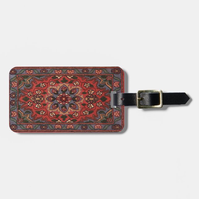 Étiquette À Bagage Moquette florale orientale d'antiquité persane tur (Devant horizontal)