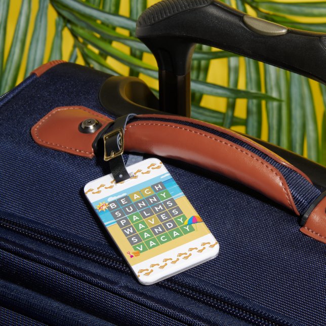 Étiquette À Bagage Mot de la plage personnalisée Puzzle vacances (Insitu Rectoal 1)