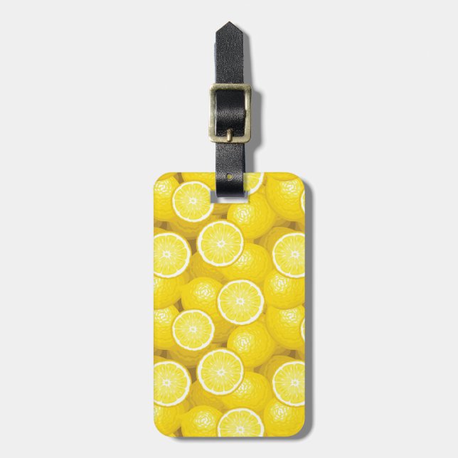Étiquette À Bagage Motif 2 de citron (Devant Vertical)