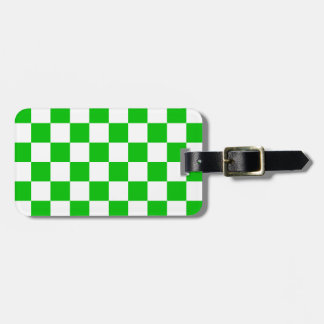 Étiquette À Bagage Motif à carreaux verts et blancs