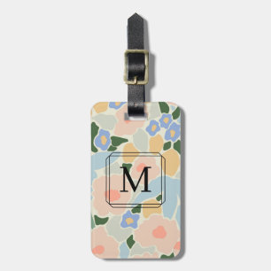 Étiquette À Bagage Motif à fleurs rose clair de Monogram Pastel
