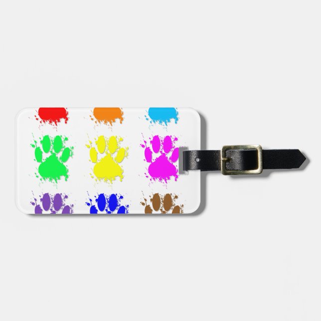 Étiquette À Bagage Motif à mâchoires pour chien d'encre (Devant horizontal)