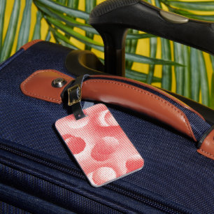 Étiquette À Bagage Motif à points de trame de style Pop Art rouge vin