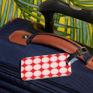 Étiquette À Bagage Motif à pois rouge et rose