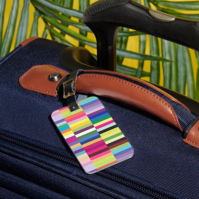 Étiquette À Bagage Motif à rayures colorées (Insitu Rectoal 1)