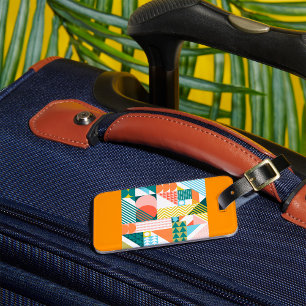 Étiquette À Bagage Motif Abstrait géométrique moderne Gras rétro