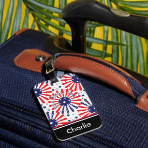 Étiquette À Bagage MOTIF américain de pickleball, avec nom