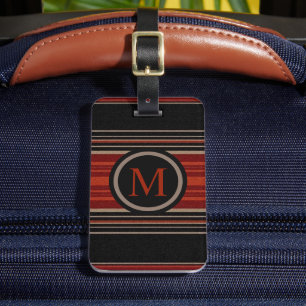 Étiquette À Bagage Motif Aztèque blanc orange noir personnalisé