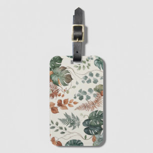 Étiquette À Bagage Motif botanique bohème sans couture Fleurs